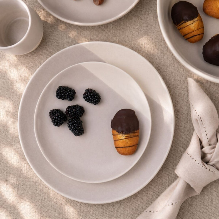 Lot de 6 assiettes à dessert, TERRE DE SIENNE