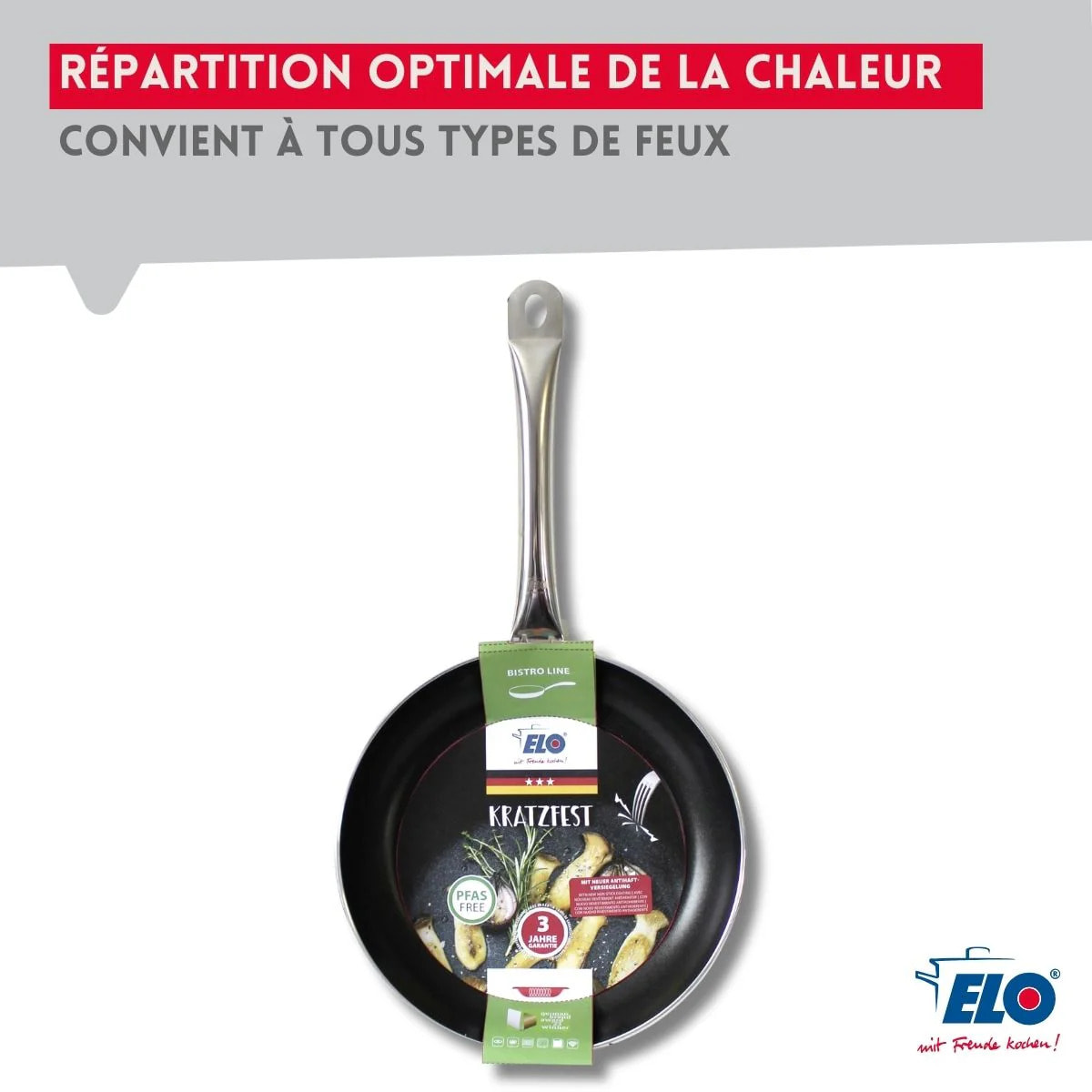 Poêle wok 28 cm céramique sans PFAS Bistro Line Elo