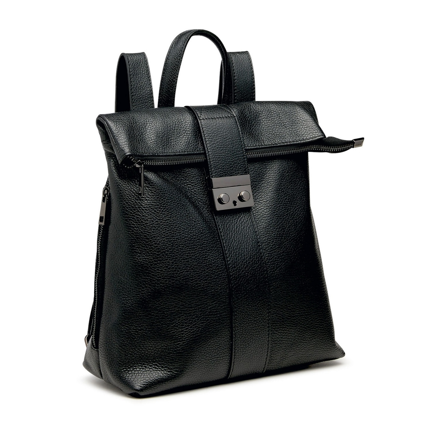 Borse Donna colore Nero-in pelle Made in Italy 38x33x14cm