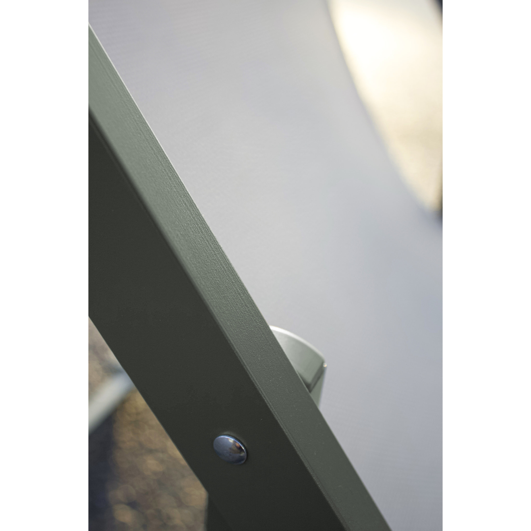 JULIA - Lot de 2 chiliennes de jardin en toile plastifiée et aluminium kaki