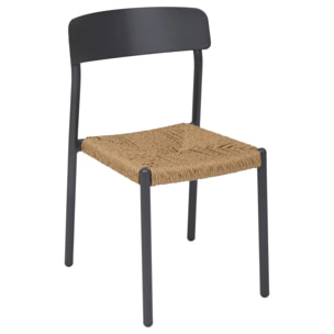 Chaise de jardin Wistty empilable gris graphite