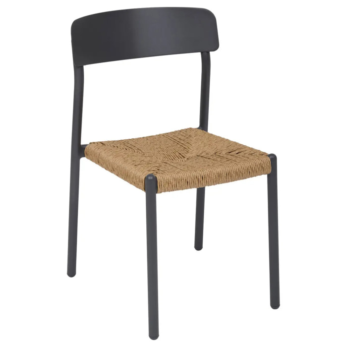 Chaise de jardin Wistty empilable gris graphite