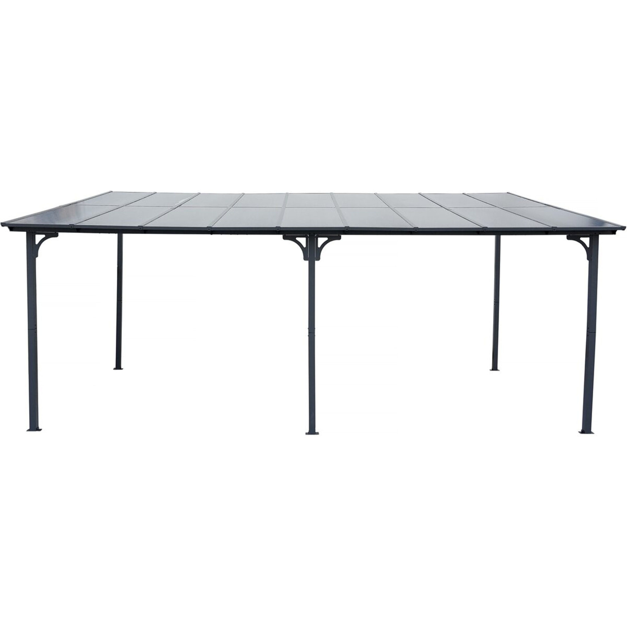 Pergola tonnelle adossée "Marvin" - 5.5 x 3 m - 545 x 298 x 243 cm - Gris foncé