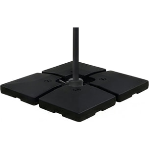 4 Dalles à lester pour gros parasol déporté - 4 x 3 - 104 KG - Noir