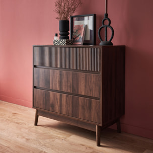 Commode décor bois 3 tiroirs LINEAR