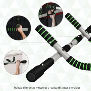 Barra de Dominadas Multifuncional Barra de Dominadas de Pared con Mangos Antideslizantes Carga 110 kg para Ejercicio y Entrenamiento en Casa Gimnasio Gris y Negro