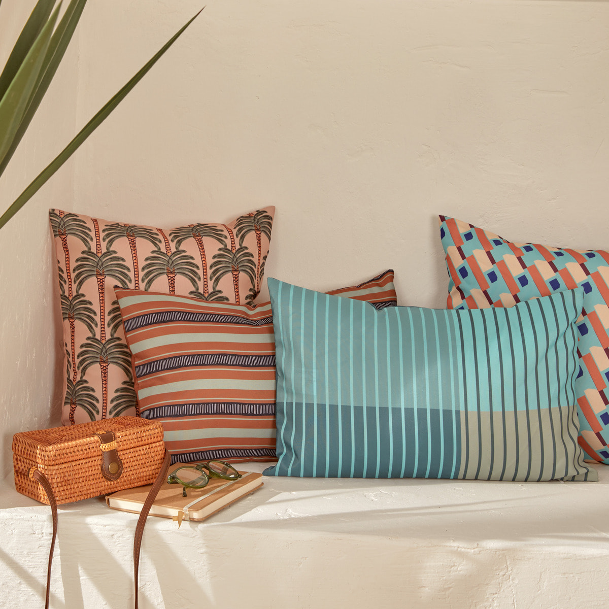 Housse de coussin d'extérieur "Eryn" vert 30x50cm