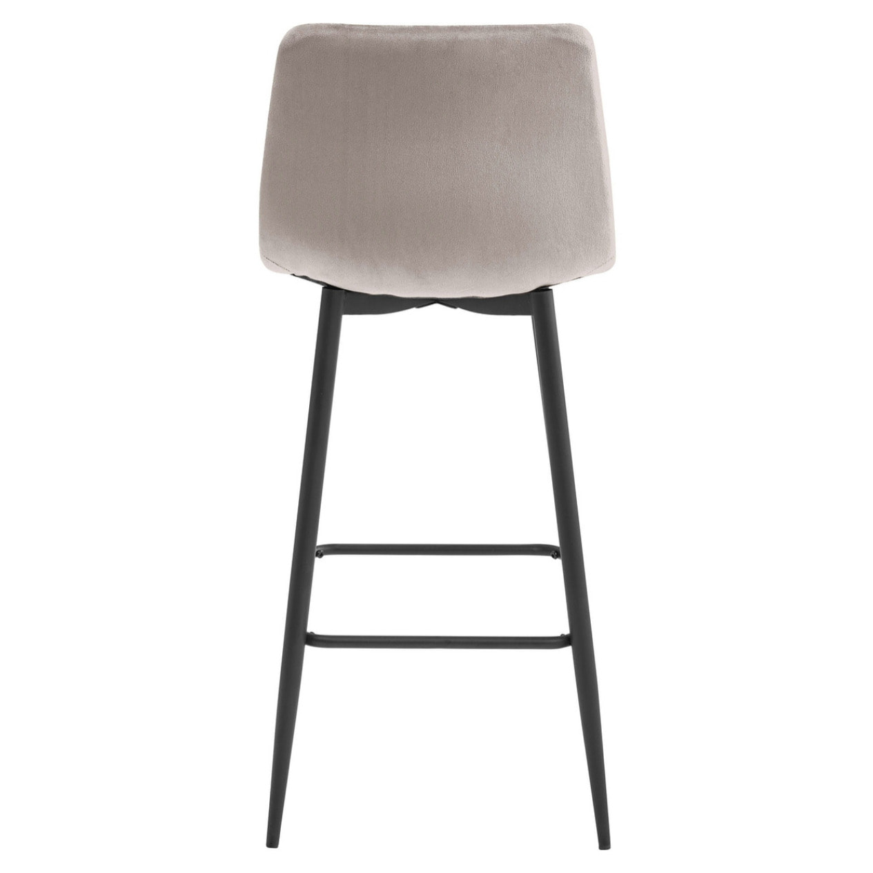 Sgabello da bar Arceto in velluto beige scuro e metallo nero