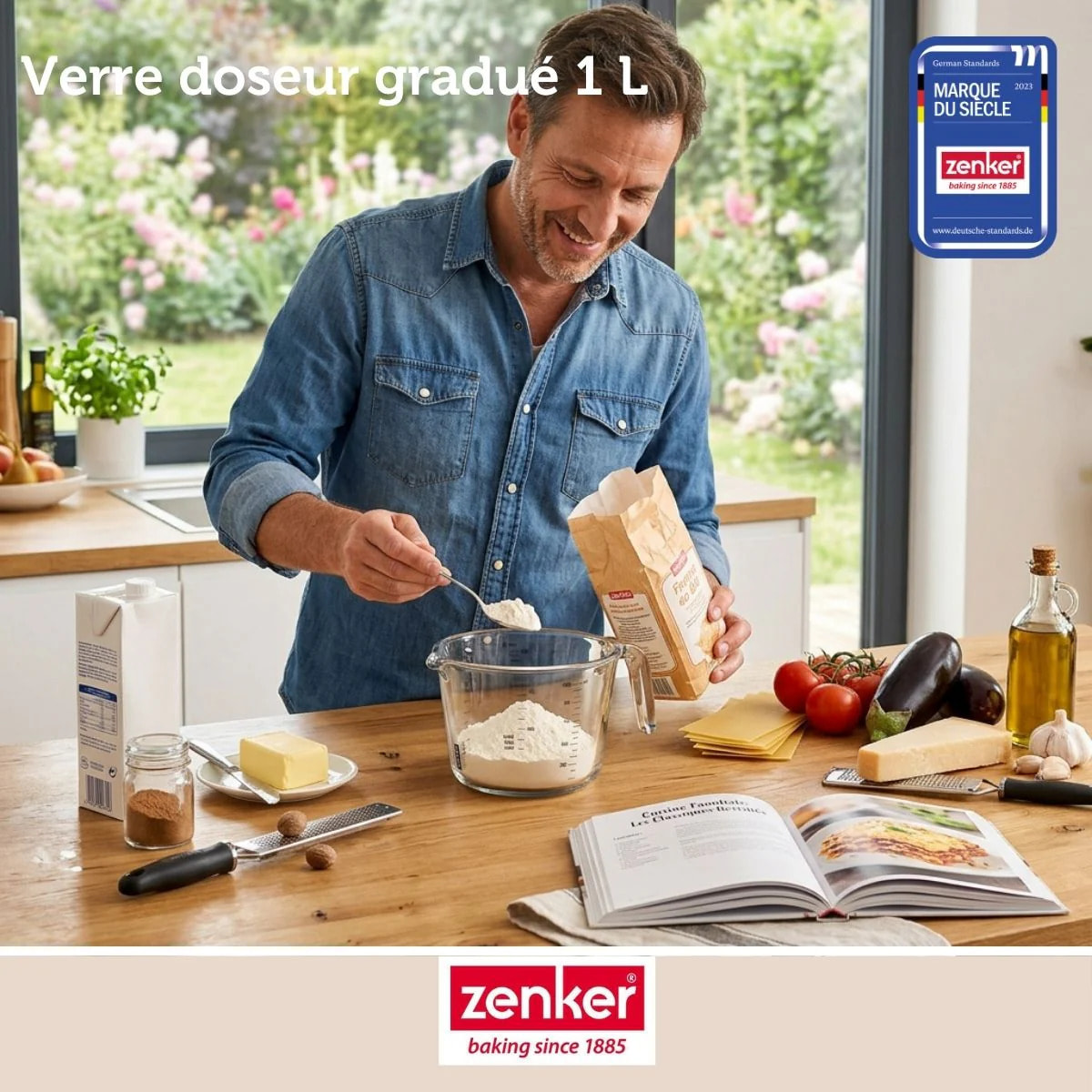 Verre mesureur en verre 1 L Zenker