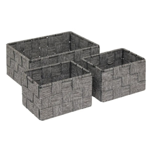 Lot de 3 paniers Lise gris