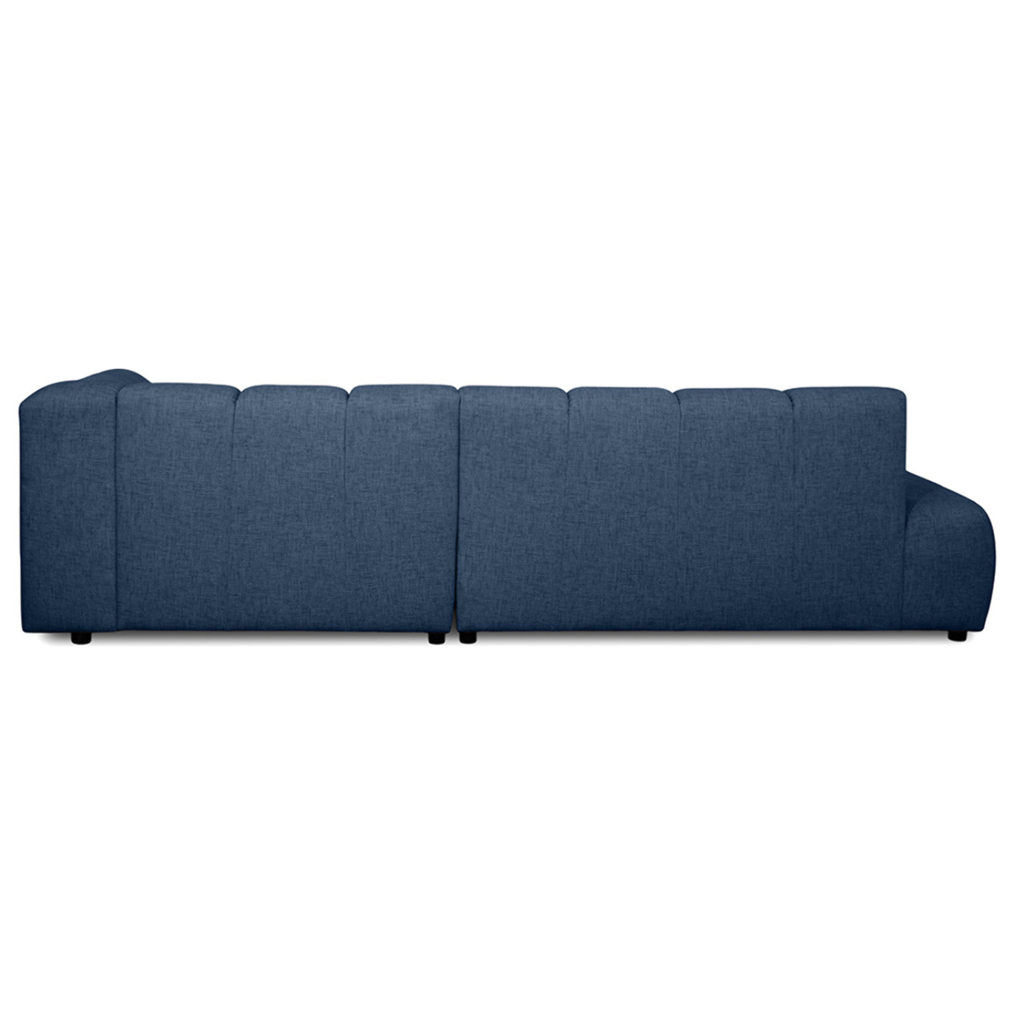 Curtis - canapé d'angle droit 4 places sans accoudoir en tissu texturé - Bleu