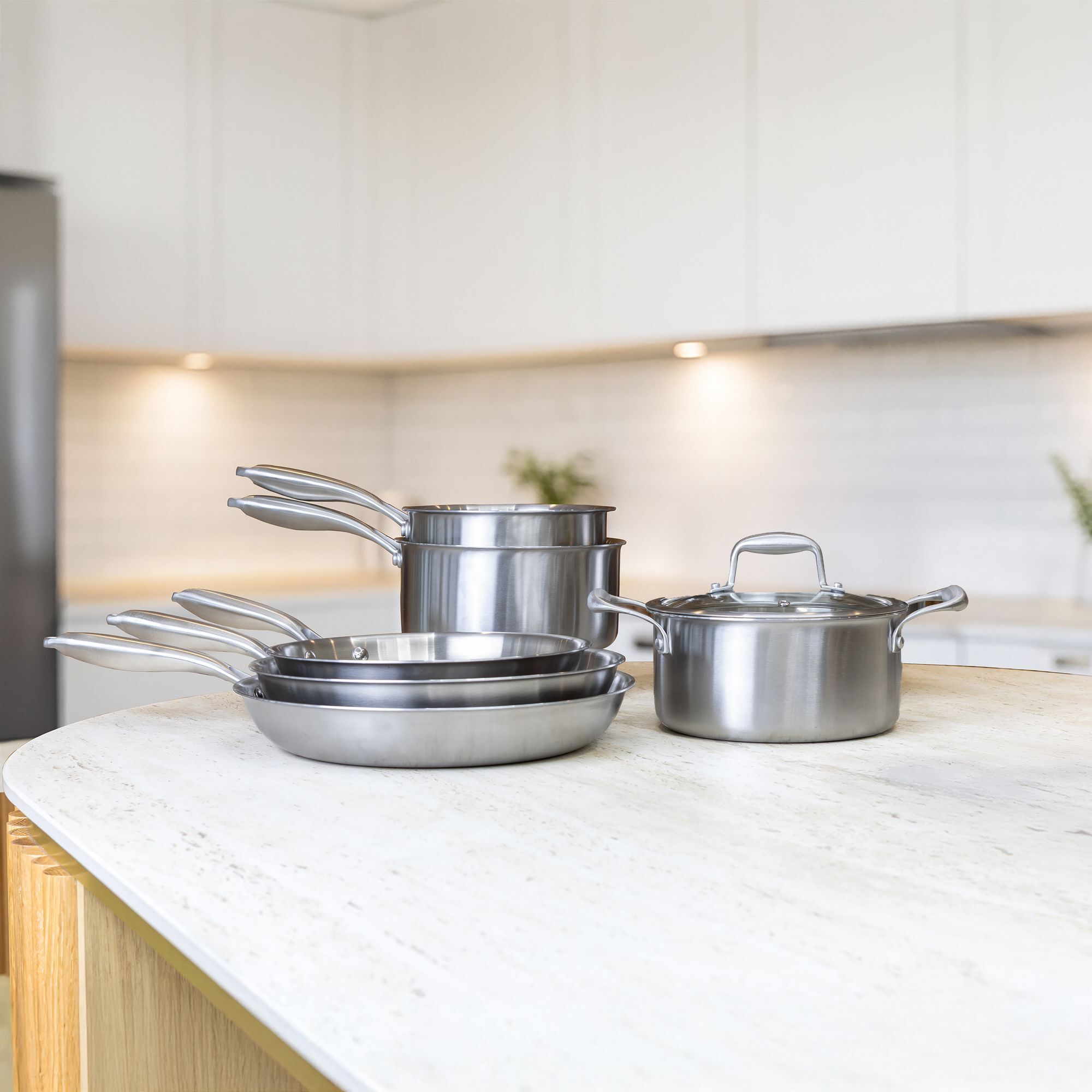 Batterie de cuisine 6 pièces en acier inoxydable - tous feux TRINOX