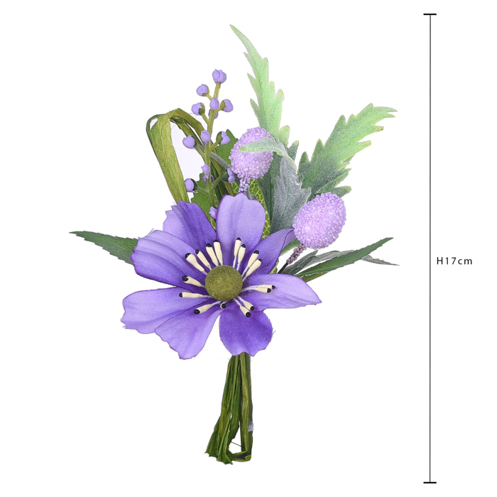 Pick Fiore. Diametro 11 Cm - Pezzi 12 - 11X17X7cm - Colore: Viola - Bianchi Dino - Fiori Artificiali