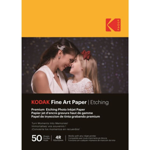 Papier photo instantané KODAK 50 feuilles A6 effet mate 210gsm