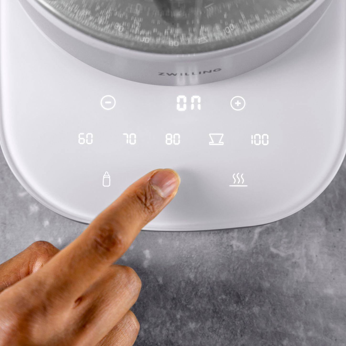 Bouilloire théière électrique en verre ENFINIGY Argent