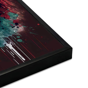 Affiche encadrée lion rugissant art contemporain Affiche + cadre en métal - Noir