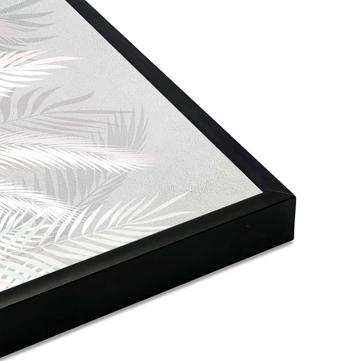 Affiche encadrée feuillage tropical pastel Affiche + cadre en métal - Noir