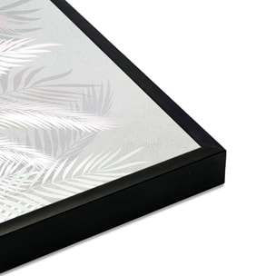 Affiche encadrée feuillage tropical pastel Affiche + cadre en métal - Noir