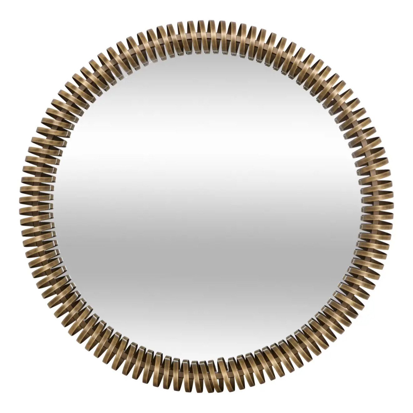 Miroir rond Barrel D.90cm doré métallisé