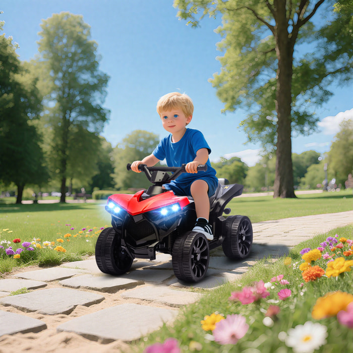 Quad Eléctrico para Niños 6 V, Quad para Niños de 37 a 72 Meses, Velocidad hasta 3â€¯km/h, con Faros y Música, Rojo