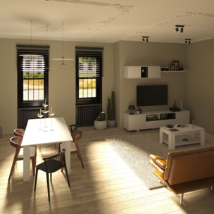 Mesa de comedor extensible Danna 140 Blanco Artik (Blanco Mate)