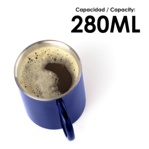 Yozax tazza in acciaio inox da 280ml di capacità con un design originale bicolore, finitura lucida.