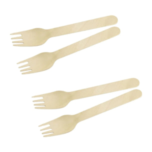 Ensemble de 60 fourchettes en bois jetables 16 cm Fackelmann Move
