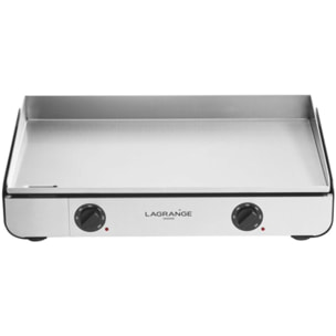 Plancha électrique LAGRANGE Pro 65L noir 2 brûleurs à poser, 65x40 cm + kit d'accessoires