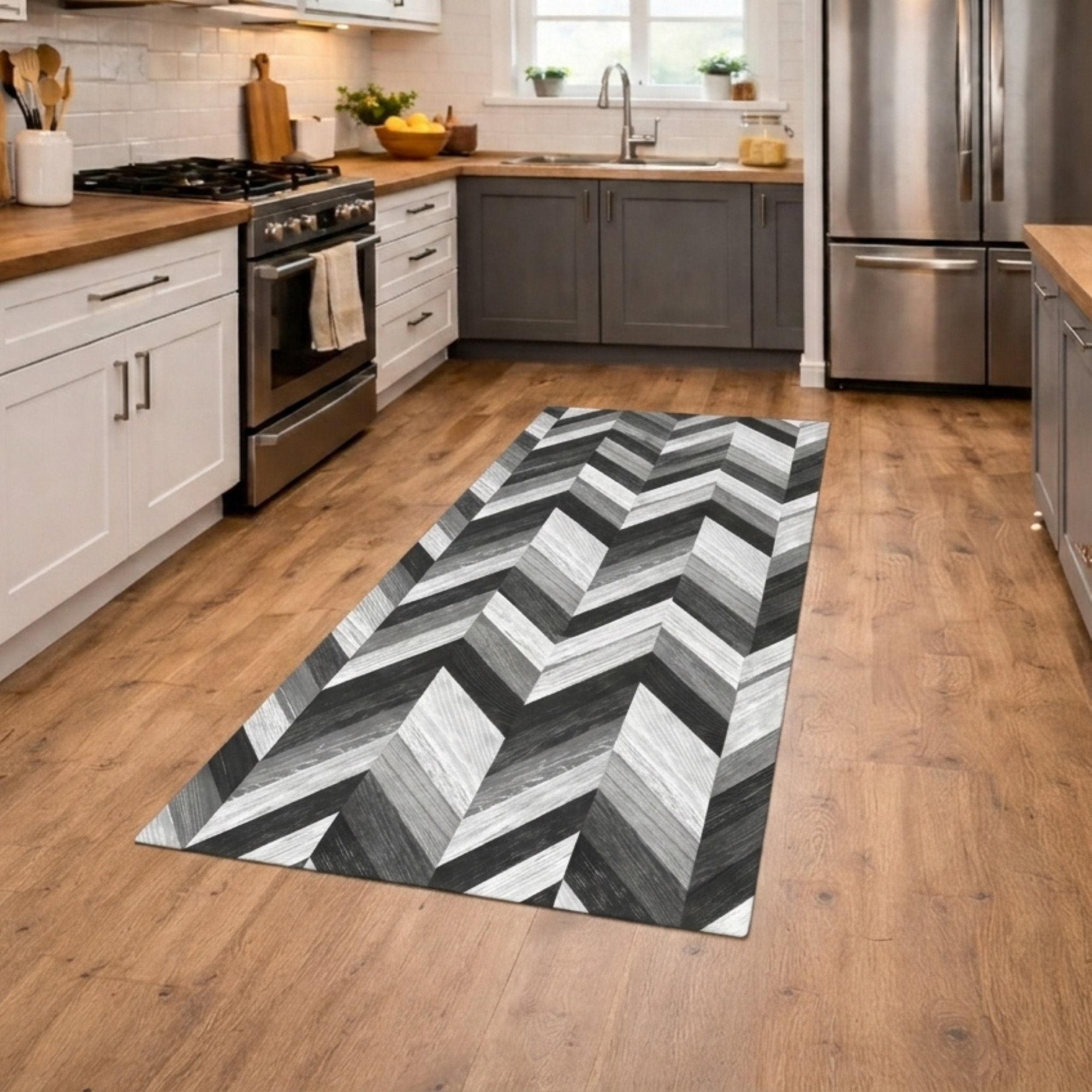 CASSESE HOME Passatoia/Tappeto Bordato in Poliestere con Retro Antiscivolo in PVC Made in Italy_Dec.1075