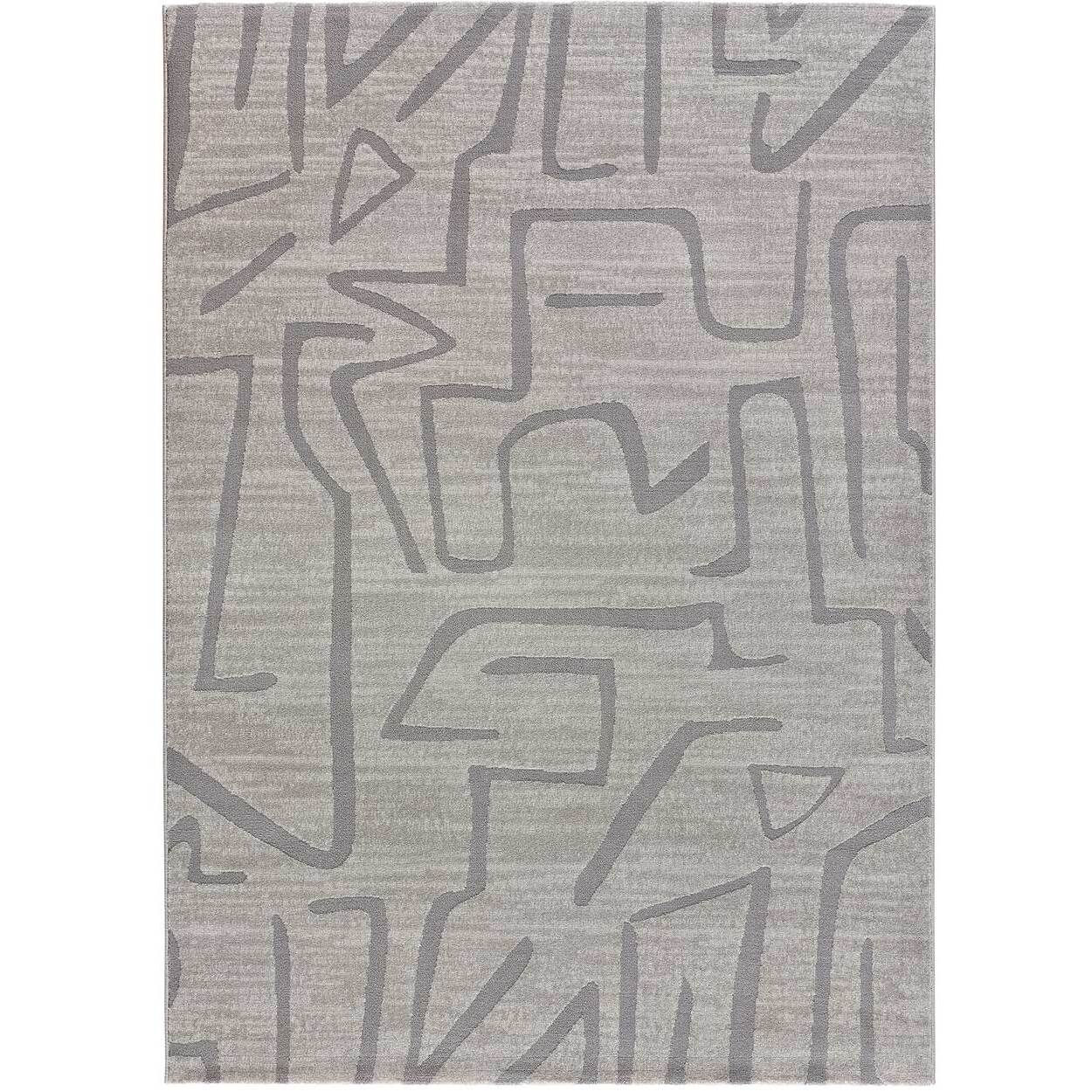 HL-AFRICA Alfombra estilo étnico de pelo corto en color plata, varias medidas disponibles