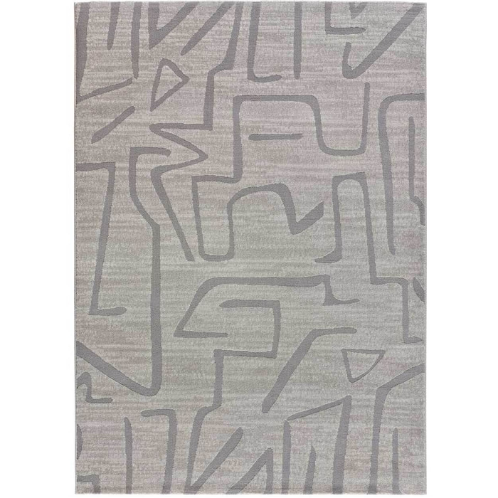 HL-AFRICA Alfombra estilo Ã©tnico de pelo corto en color plata, varias medidas disponibles