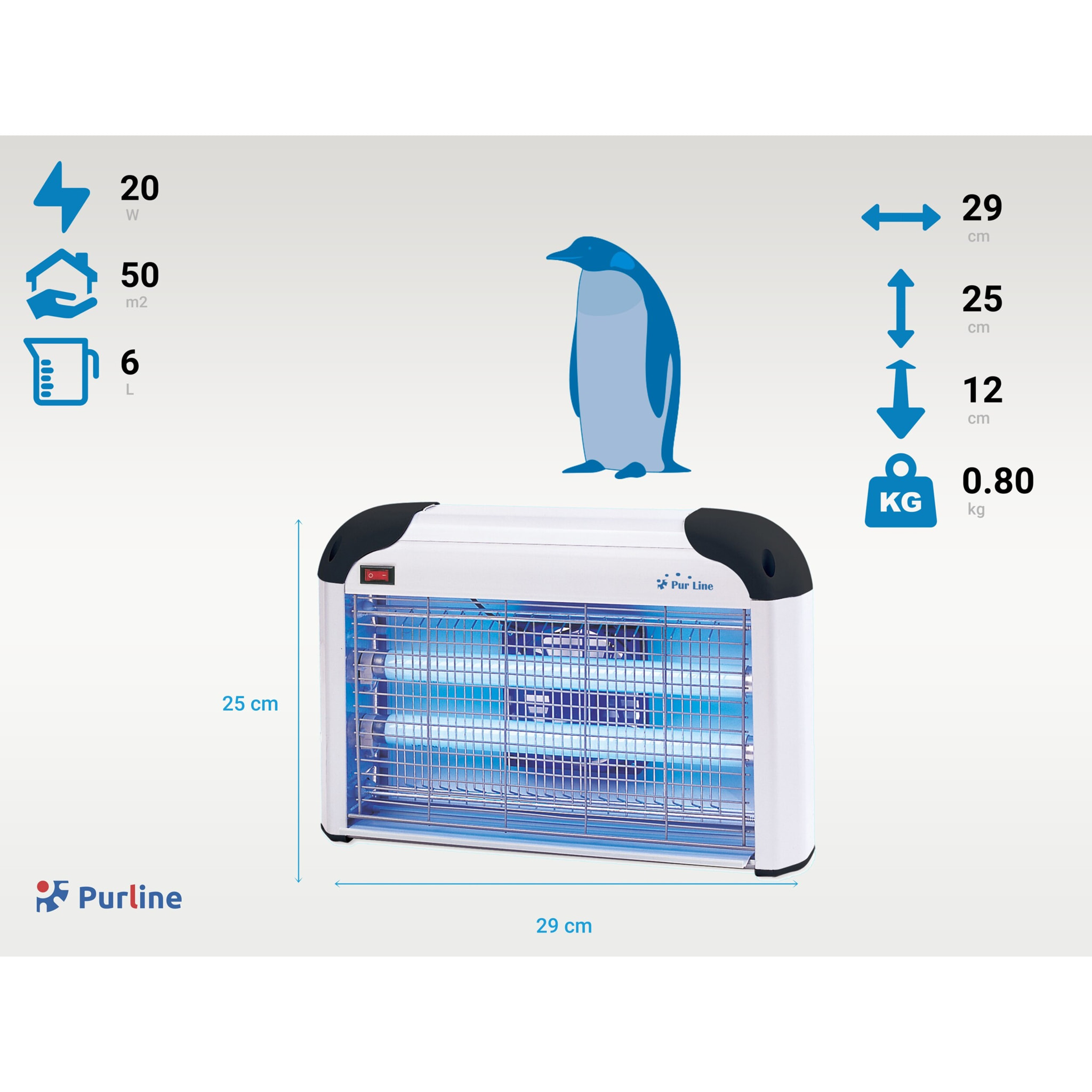 Mata insectos 20W con luz ultravioleta ZZAP TURBO 3 PURLINE