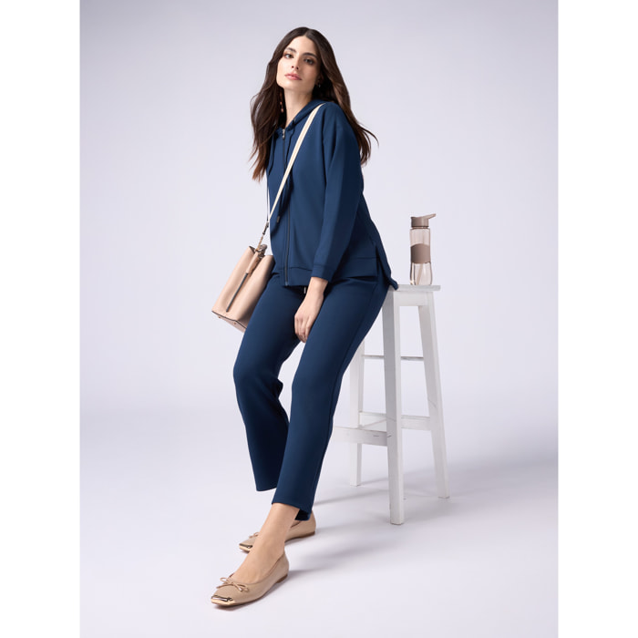 Oltre - Joggers soft touch con coulisse - Blu