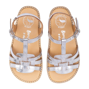 SANDALIA BAREFOOT PIEL CHETTO PLATA