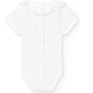 Body bebé manga corta cuello bolillo