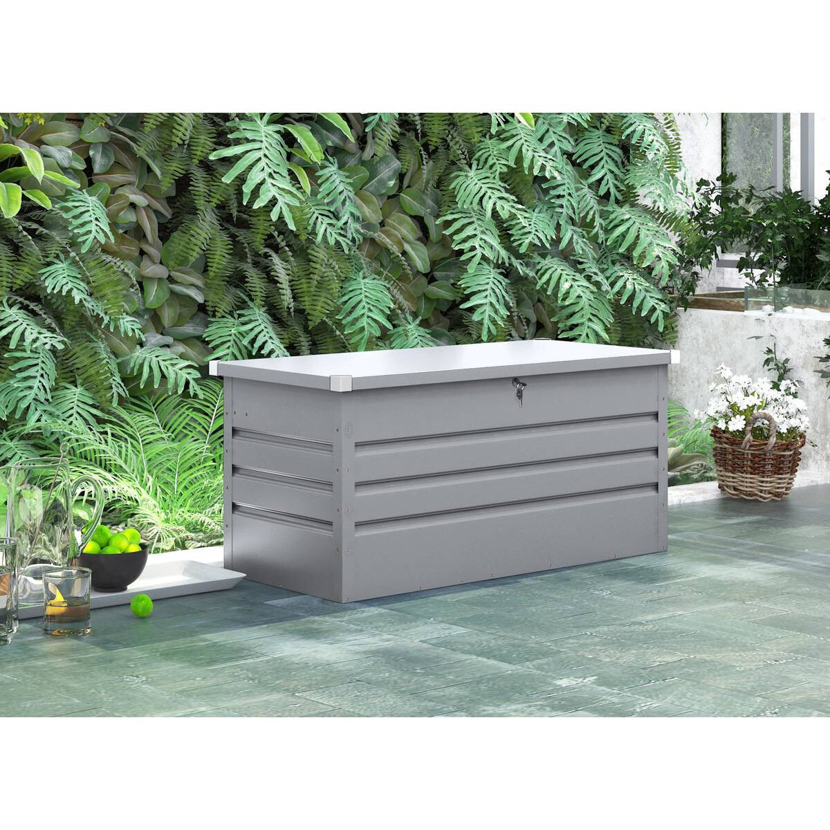 Coffre de Jardin Métal "Store" - 371L - Argent