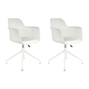 Fauteuil Pivotant Chicago Blanc - Lot De 2