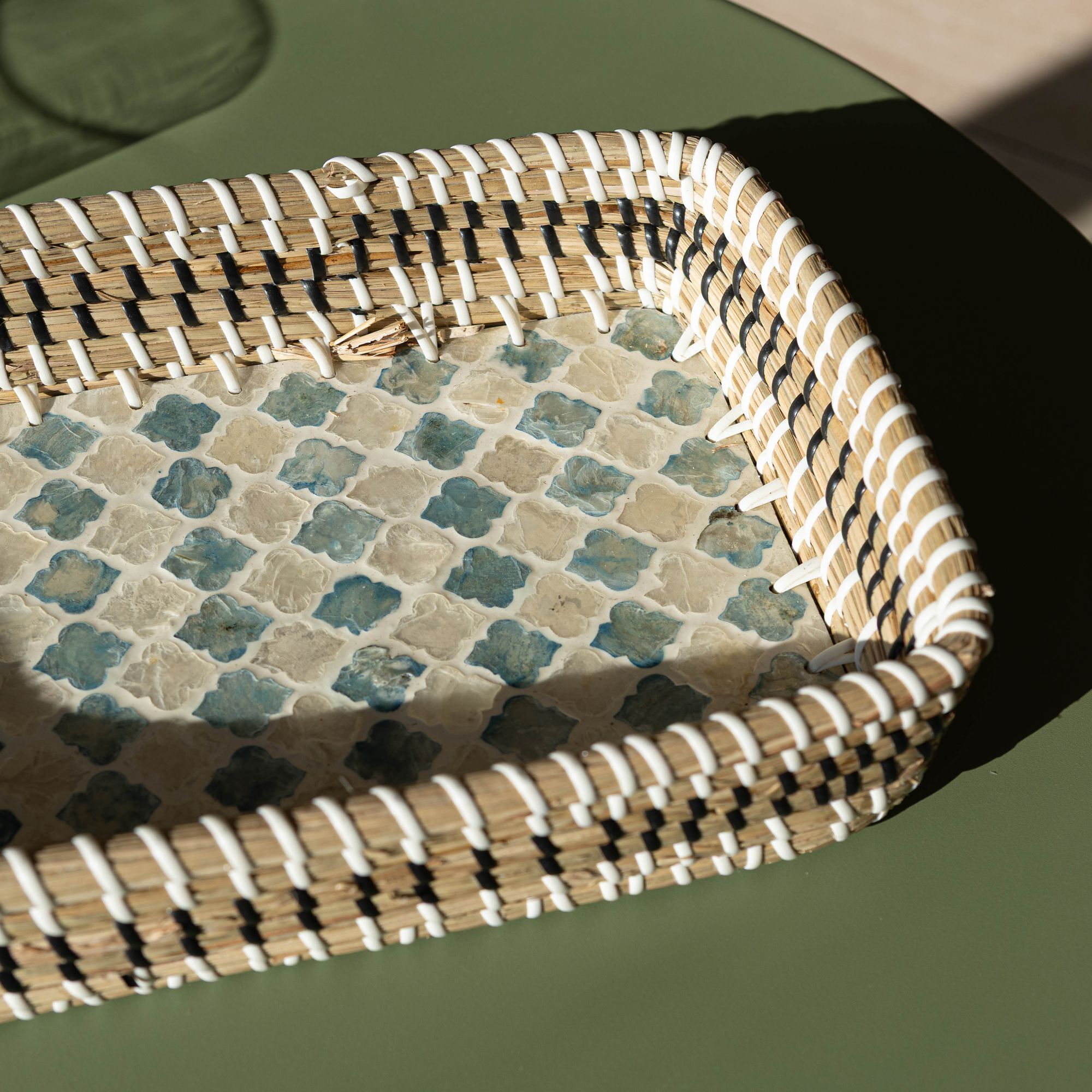 Plateau en jonc de mer et coquillages  PAROS