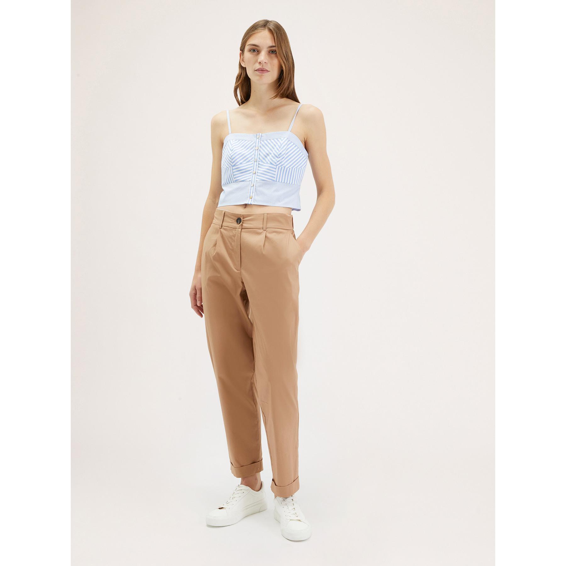 Motivi - Pantaloni baggy in cotone - Beige