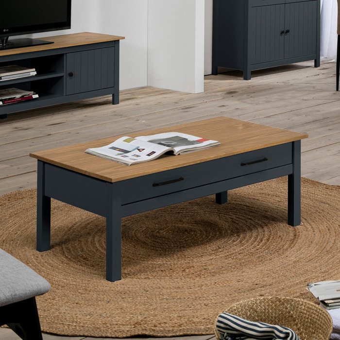 Table basse effet en pin massif - IDA