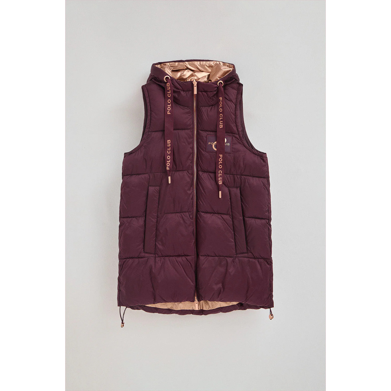 Gilet trapuntato borgogna con logo Polo Club