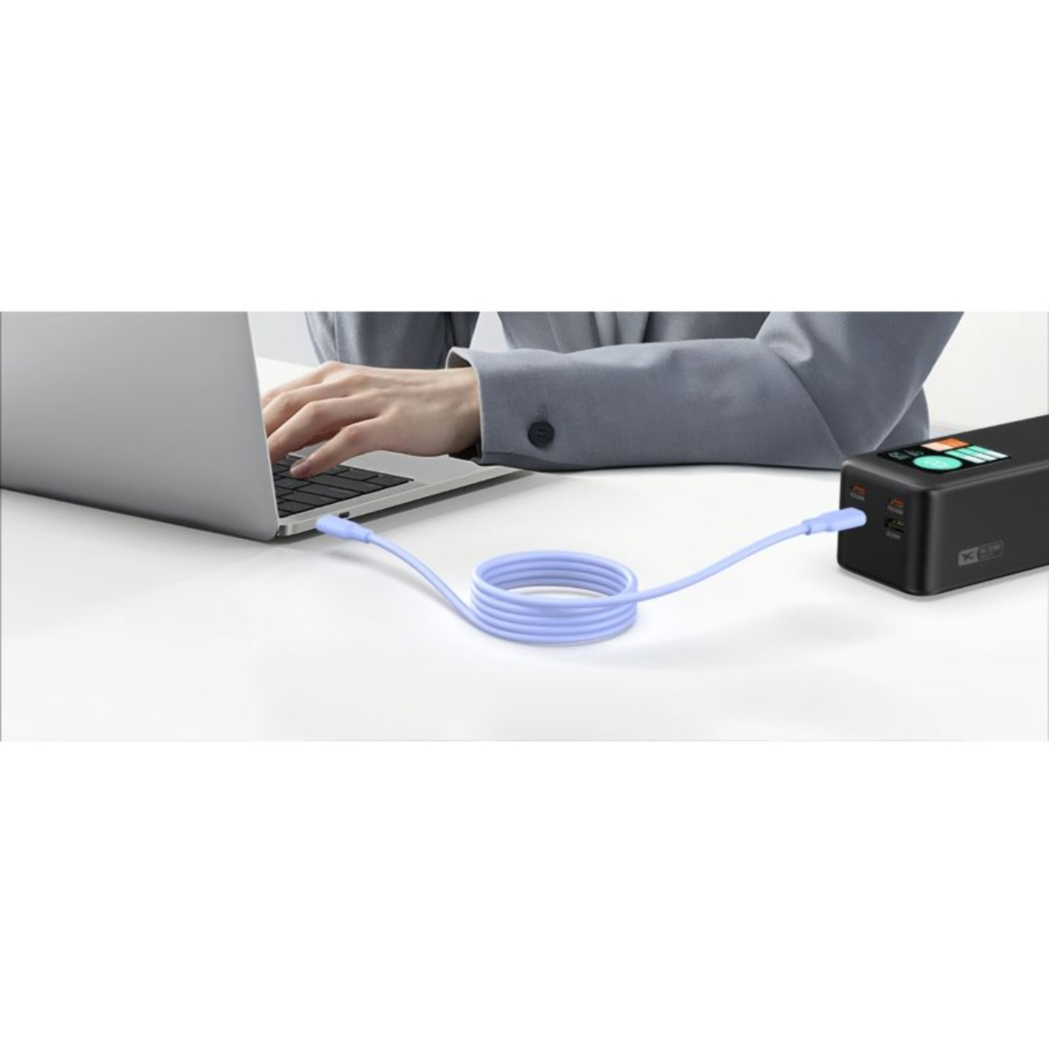 Câble de charge ESSENTIELB vers USB-C silicone magnétique1M Violet