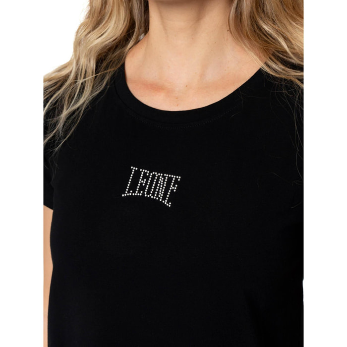 Camiseta de manga corta para mujer Leone 1947 Never Without, logo de diamantes