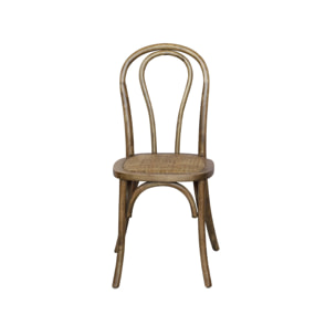 Chaise vintage bois et rotin (lot de 4) BASTILLE