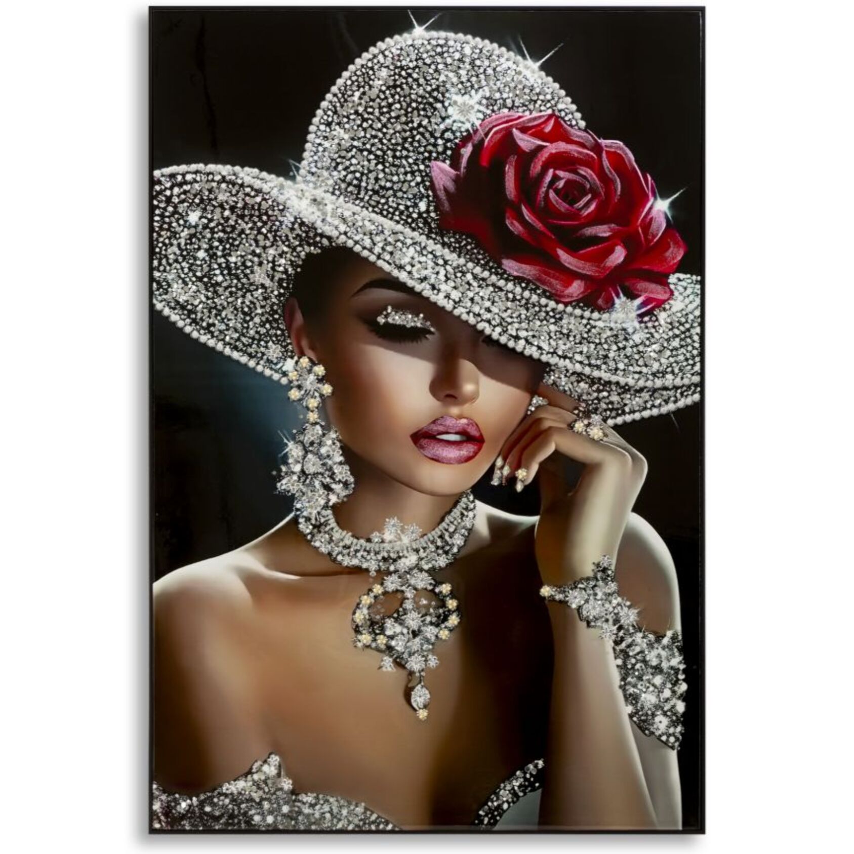 STAMPA DIPINTA SU TELA LACCATA ORLEANS -A- CM 102X4,5X152