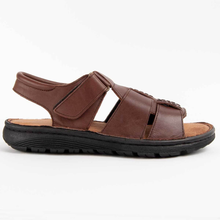 Sandalia De Piel - Marron