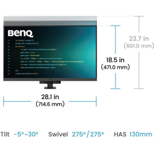 Ecran BENQ RD320UA 32" IPS DUHD HDR USB-C 90W