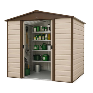 Abri de jardin métal Yardmaster 4,2 m² + kit d'ancrage
