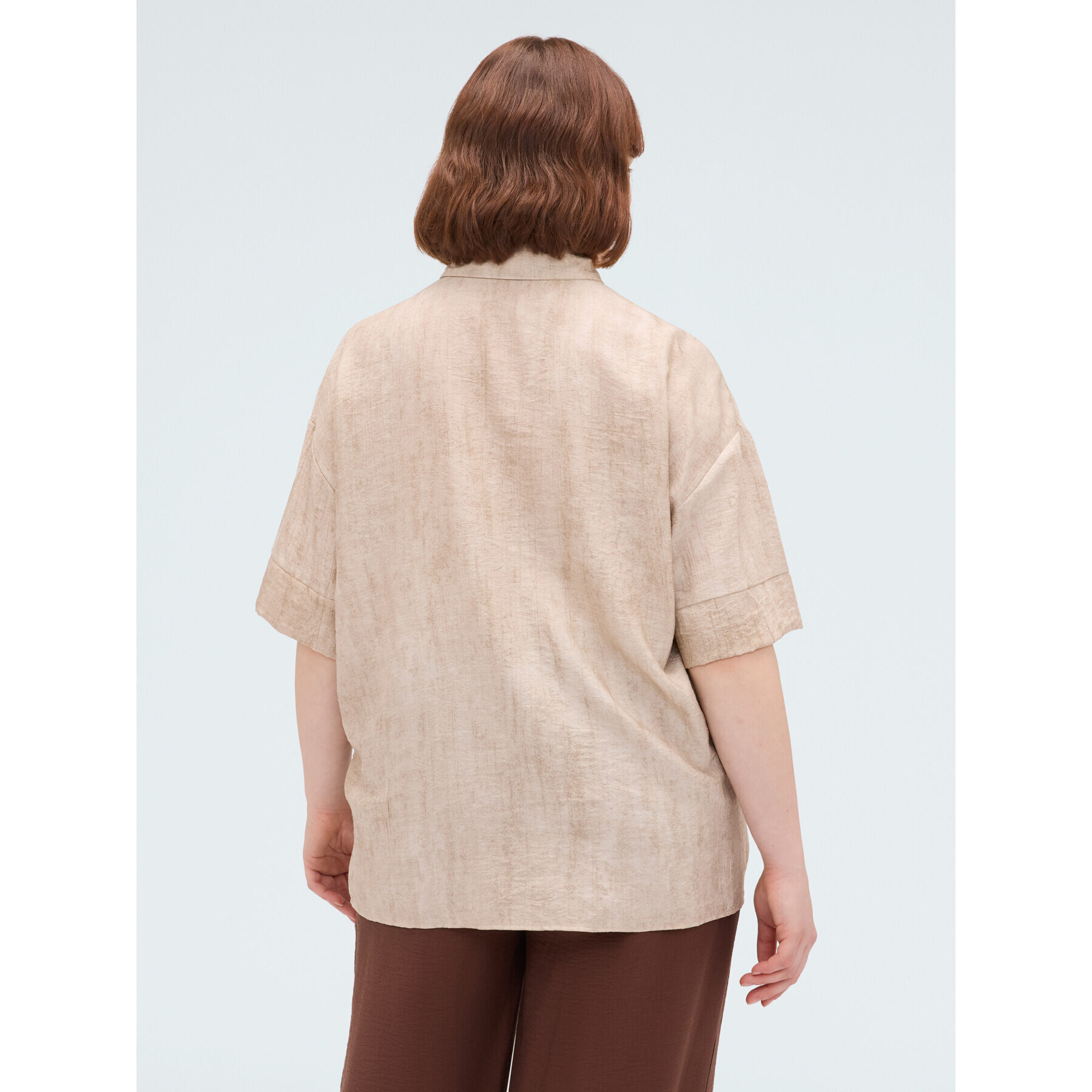 Fiorella Rubino - Camicia boxy in misto viscosa - Beige