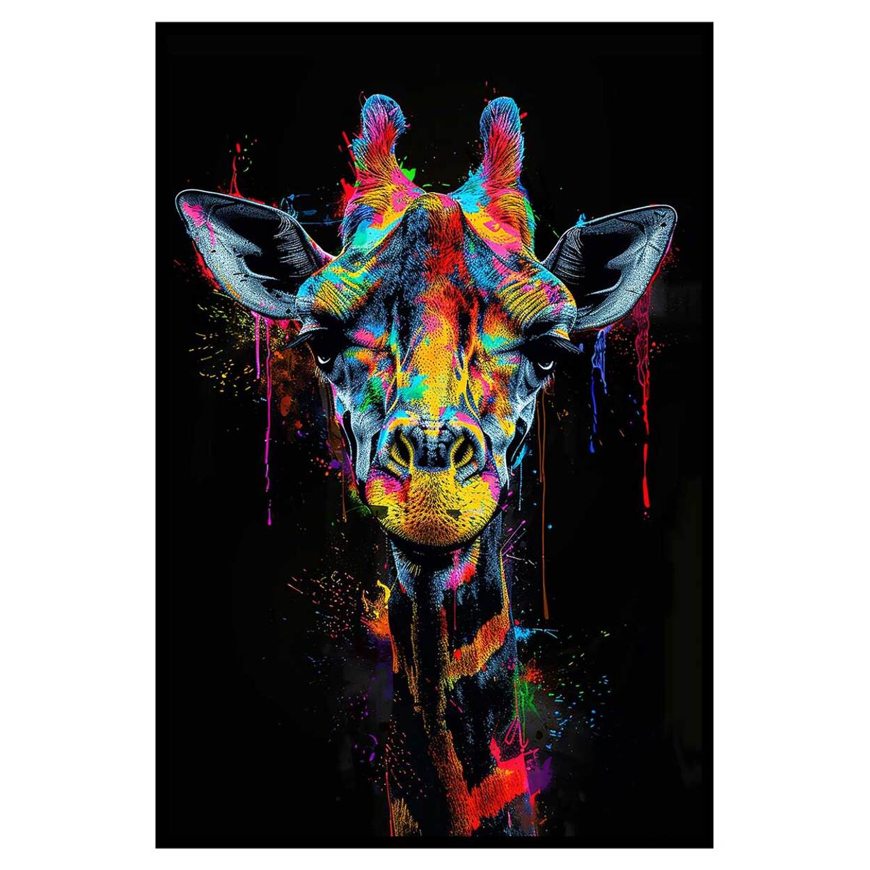 Affiche encadrée boisson fruitée artistique Affiche + cadre en métal - Noir